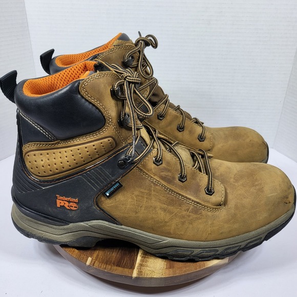Timberland PRO Hypercharge Mens 14M Waterproof Soft Toe Work Boots Brown A1Q56‎ main image 4